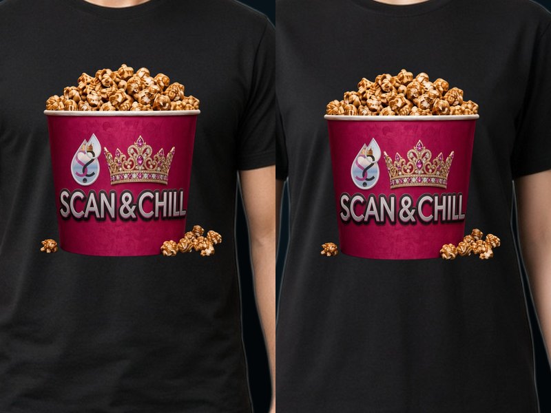 The Scan & Chill Tee, worn by 2 people